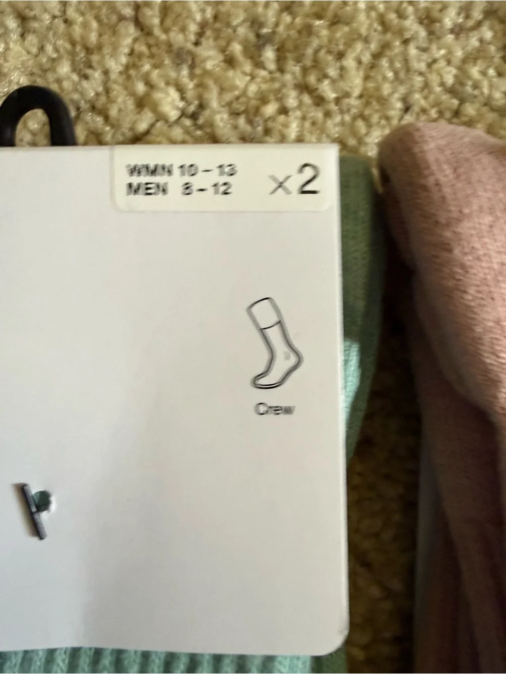 Nike Everyday Cushioned Crew Socks — Mint Green & Blush Pink (2-Pack)